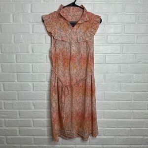 Raquel Allegra Roses and Stripes Liberty Print Antique Cotton Prairie Dress sz 1